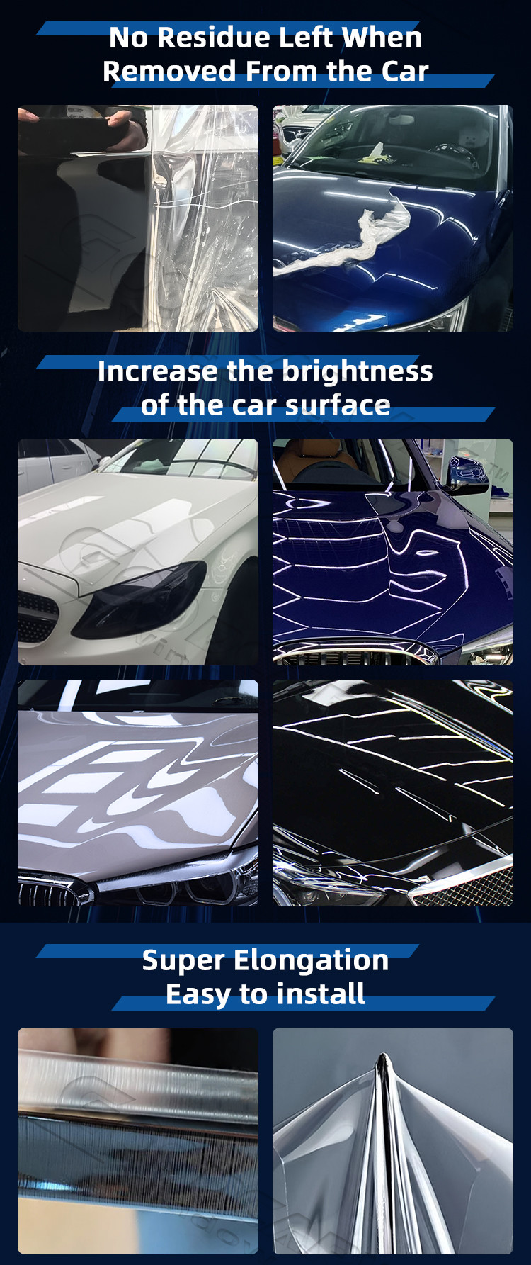 Anti Yellowing Car Paint Protection Film Transparent 7.5mil TPU-MX75