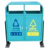 Buy cheap Outdoor Metal 2 Compartment Garbage Can With Iron Mild Steel Material from wholesalers