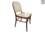 Wood Cane Rattan Dining Chairs With Black Lacquered Birch Wood Frame