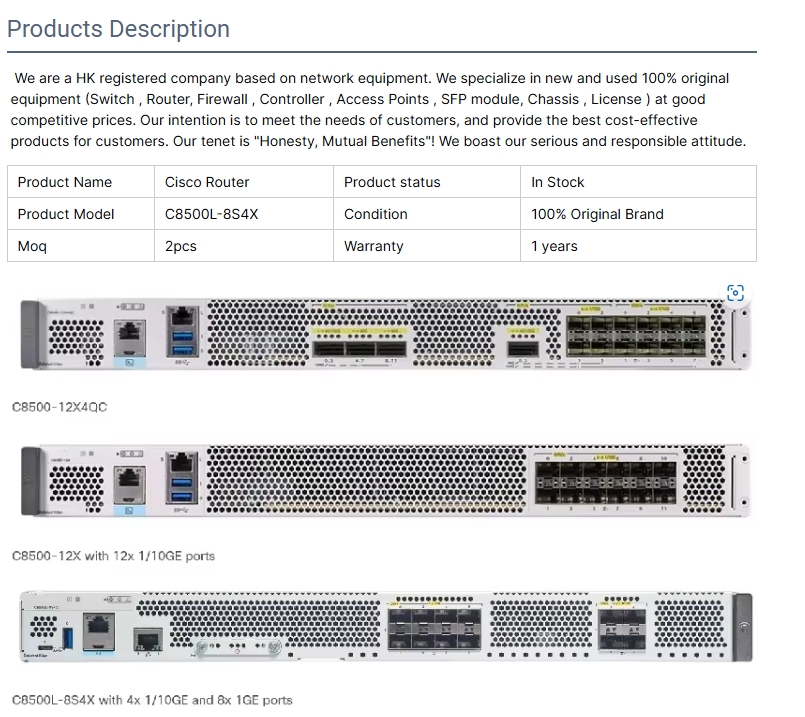 Original New CCR1036-12G-4S-EM Enterprise Router with 12Gbps Ethernet and 4x SFP Interface AC Power