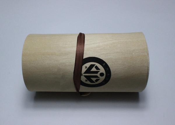Buy cheap Decorative Cylindrical Shape Balsa Wood Box With Black Screen Painting Logo from wholesalers