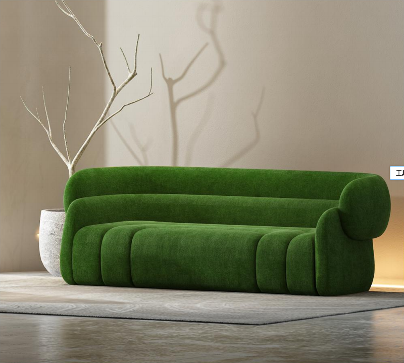 Flannel Fabric 3 Seat Velvet Modern Suit Sofa For Bedroom