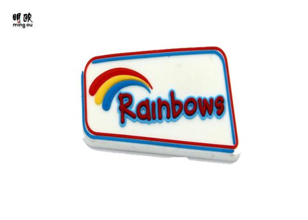 Buy cheap 3D Embossed Beautiful Rainbow Lapel Pin Badges Customised White Color from wholesalers