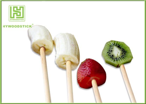 Buy cheap 100% Natural Wood Flat Round Fruit Skewer Sticks For Kids Party from wholesalers