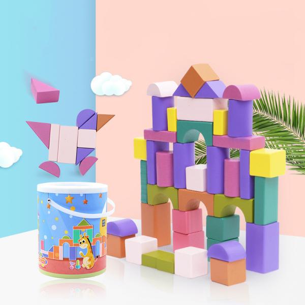 Buy cheap Toddlers DIY Kids Big Particles Wooden Building Blocks Colorful from wholesalers