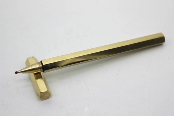 Buy cheap hot sales hexagonal shape brass material advertising gift metal pen from wholesalers