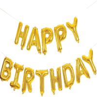 Buy cheap Gold Aluminum Foil Happy Birthday Balloons Banner for Birthday Party Decoration product