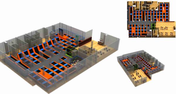 Buy cheap 832 M2 Commercial Fitness Trampoline Equipment China Professional Manufacture Big Indoor Trampoline Park from wholesalers