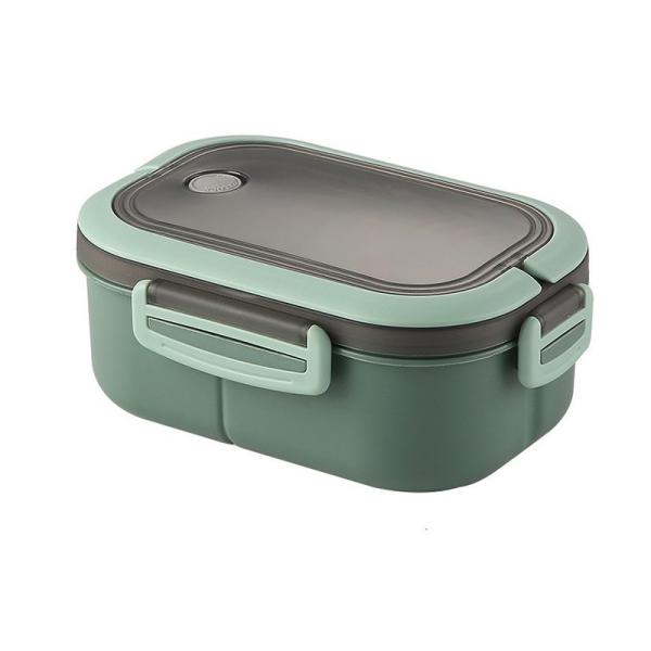 Buy cheap Plastic Bento Lunch Box Double-layer Lunch Box Microwave Safe 1200ml Green from wholesalers