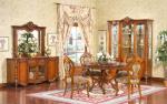 Villa European Style Dining Room Furniture Solid Wood Table And Chair Set