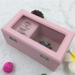 Romantic Lovely Wooden Musical Jewellery Box , Pink Wooden Jewelry Box With Lock