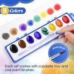 8 Watercolor Acrylic Paint Set Washable Bright Colors Includes Paintbrush