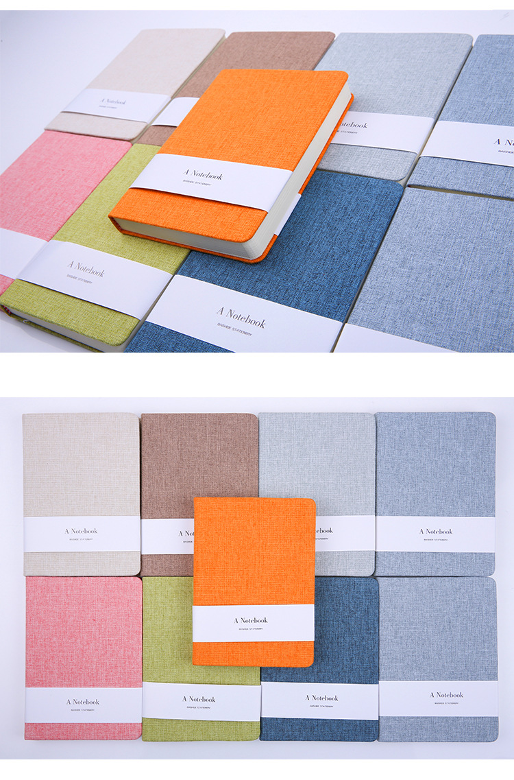 2022 Custom Linen Notebook Book Cloth Fabric Diary A6 Blank/Lined Pages Leather Cover