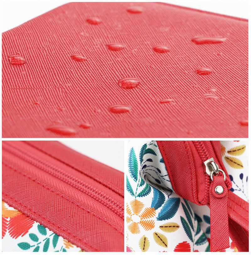 Wholesale Waterproof Vintage Floral Printed Cosmetic Bag Travel