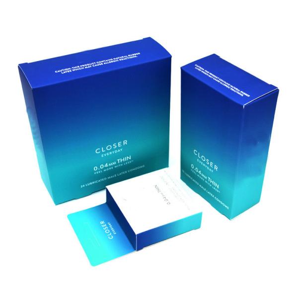 Buy cheap Offset Printing Cosmetic Packaging Boxes Crepack Foldable One Piece Soft Touch Laminated Paper Condom Color Box from wholesalers