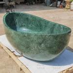 Green Natural Marble Freestanding Bathtub Luxury Soaking Directly Decoration