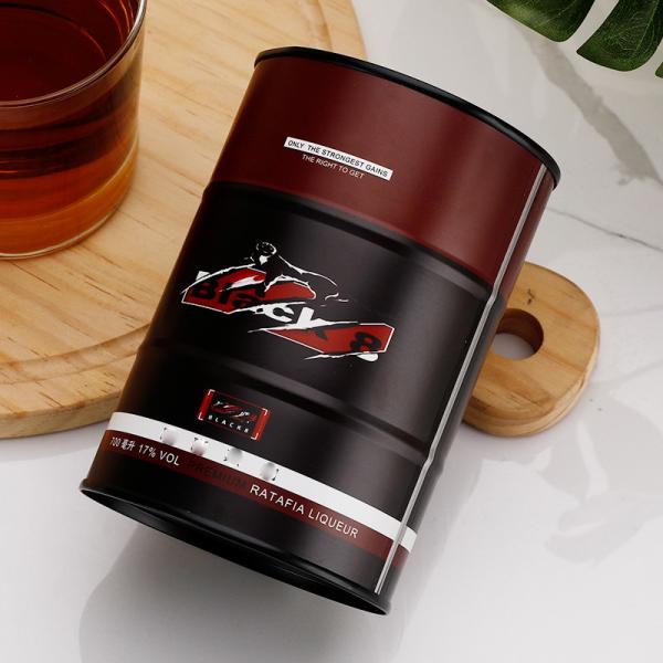 Buy cheap PMS Printing 750ml Alcohol Tin Barrel CMYK For Whiskey Cocktail Vodka from wholesalers