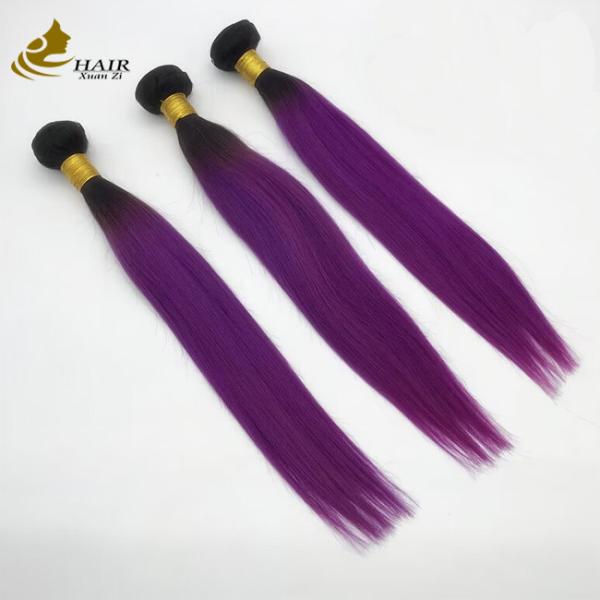 Buy cheap 613 Colored Ombre Human Hair Extensions Bundles Weft 1B Purple from wholesalers