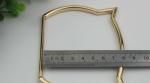 Guangzhou factory cat shape zinc alloy light gold bag frame handle