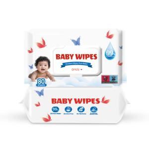 China Wholesale bulk pack 80 Spunlace Nonwoven Fabric baby wet wipes on sale