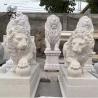 Buy cheap Marble Lion Statue Natural Stone Animals Sculpture Hand Carving Outdoor Garden Decoration from wholesalers