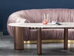 Living Room Round Modern Marble Top Stainless Steel Side Table