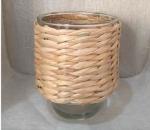 Best selling Seagrass bottle carrier Wicker detox bottle holder Seagrass glass