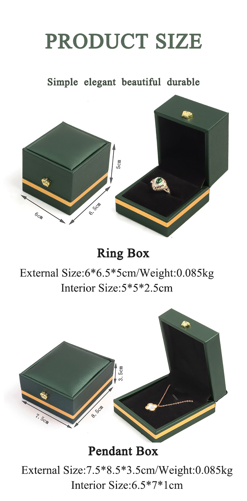 Custom Logo PU Leather Storage Box 6 Colors Ring Packaging Box