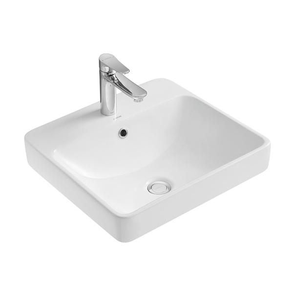 Buy cheap Ceramic White Counter Top Basin , Bathroom Rectangular Vanity Basin from wholesalers