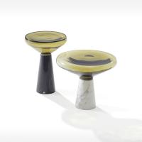 Buy cheap Cafeteria Glass Top Bell Coffee Table Light Luxury Glass Corner Table 510mm product