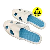 Buy cheap White ESD Antistatic Work Shoes 4 Holes PVC Sole+PU Upper Industrial Slipper product