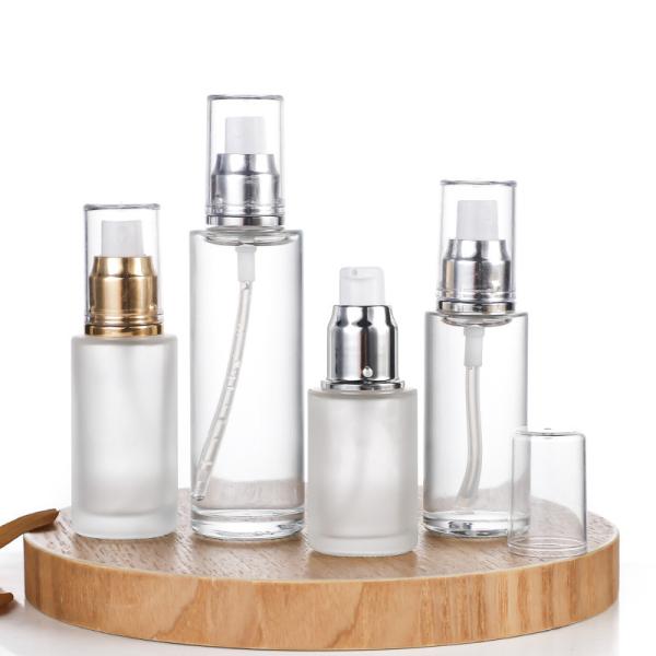 Buy cheap Frosting Transparent Glass Cosmetic Bottle Eco Friendly With Sturdy Design from wholesalers