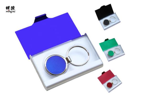 Buy cheap Branded Metal Name Card Holder And Keychain Business Gift Sets Any Color Available from wholesalers