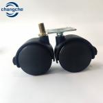 25mm Wheel Width Black Swivel Castor Wheels For 50kg Load Capacity