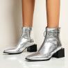 Buy cheap Zip Up Imitation Alligator Ladies Flat Boots Womens Block Heel Ankle Boots from wholesalers