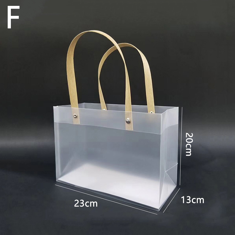Frosted PP Bags Plastic Gift Bags With Handles Translucent Tote Gift Wrapping Flower Package Decoration Supplies