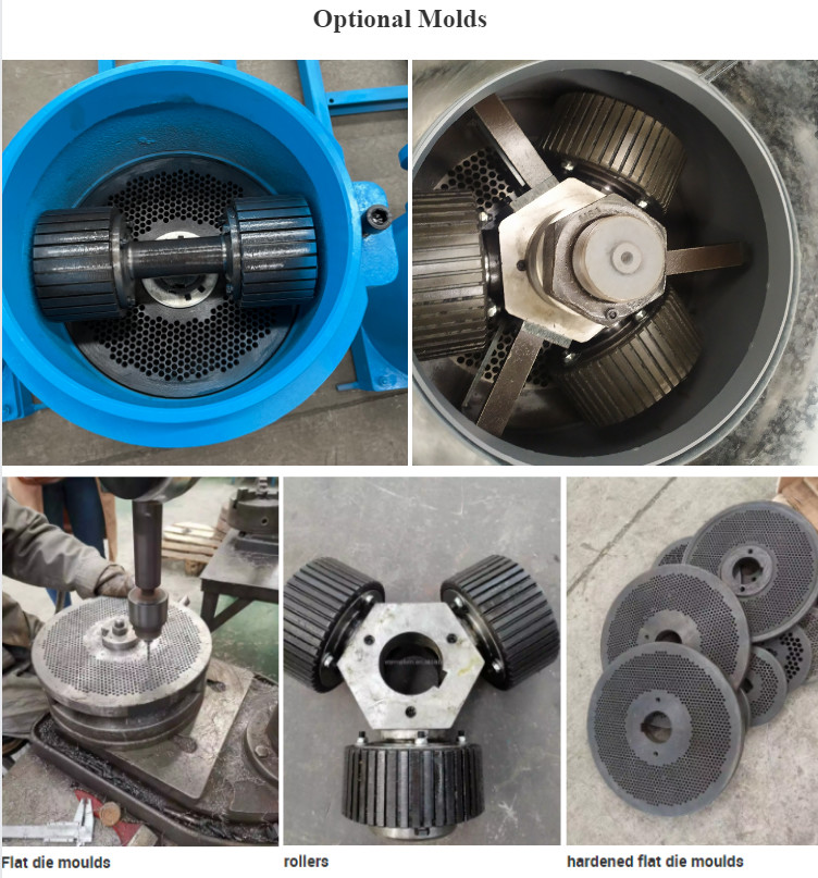 1t/h, 2t/h flat die animal feed production line for chicken feed cattle goat rabbit poultry feed pellet production line