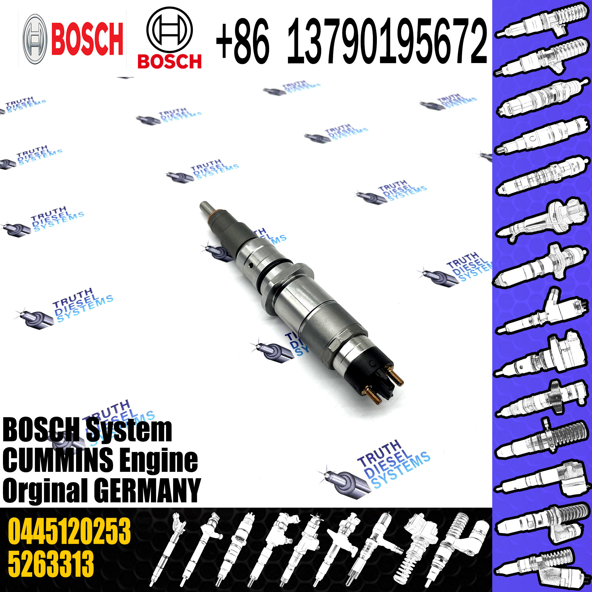 High Quality Diesel Fuel Common Rail Injector 0445120252 0445120253 0445120269
