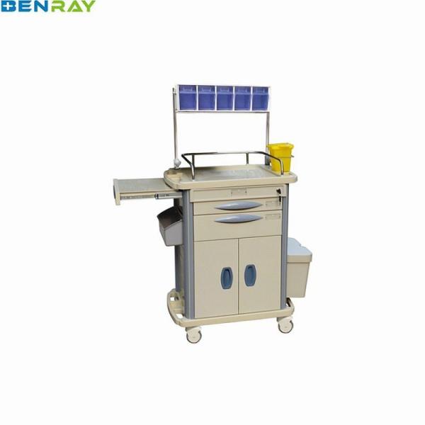 Buy cheap Centralized Lock Stainless Steel Guard Rail ABS Anesthesia Trolley from wholesalers
