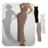 Buy cheap Ribbed Backless Long Night Dress Slim Sexy Sleeveless Round Collar from wholesalers