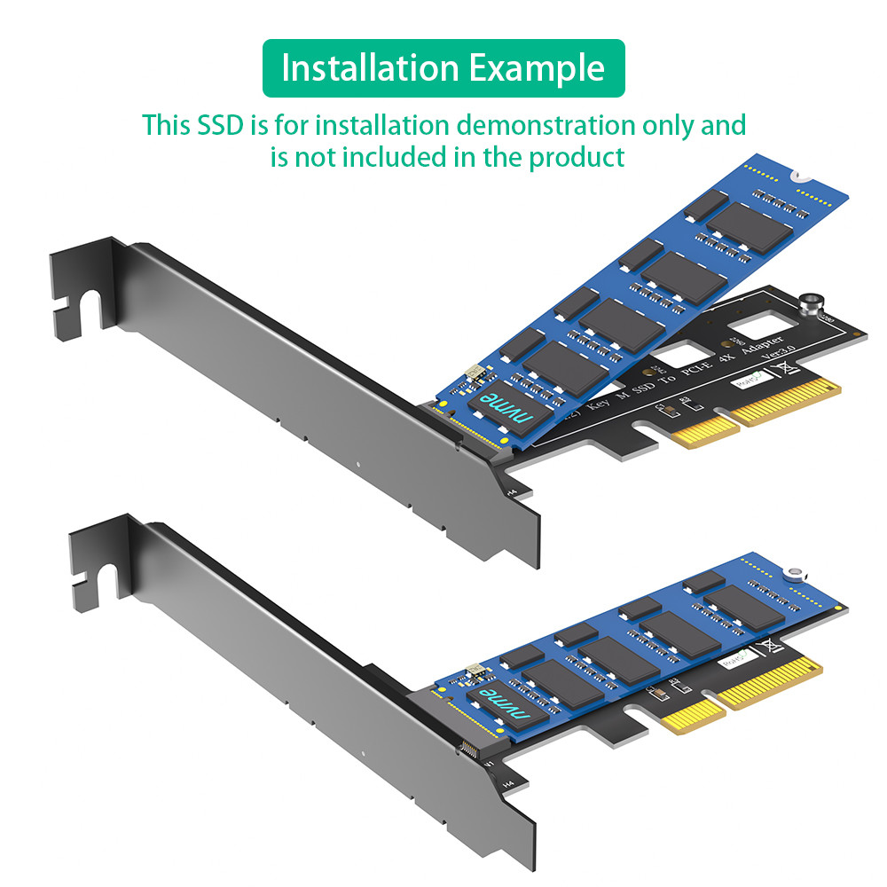 M.2 NGFF PCI-e nvme SSD to PCI Express 3.0 x4 Host Adapter Supports M.2 Key M Card Type