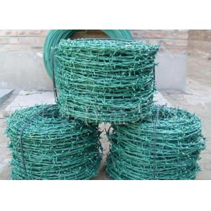 China Twist weaving pvc coated green High Tensile Barbed Wire Fence on sale