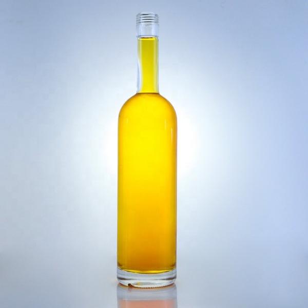 Buy cheap Customized Logo 700ml 750ml High Flint Round Shape Glass Bottle with Screw Top Finish from wholesalers