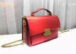 Mini Style Red Color Womens Shoulder Handbags With Handle , Genuine Cow Leather