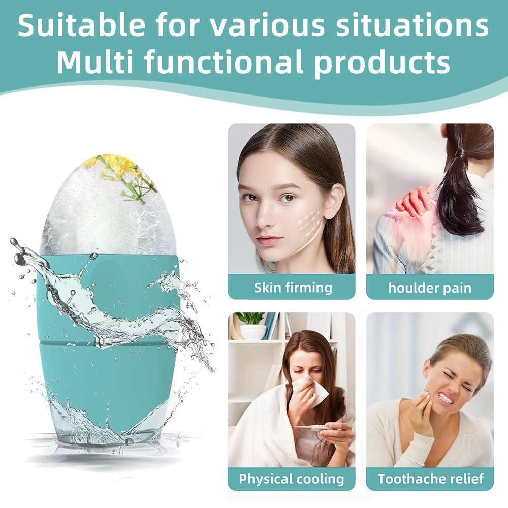 Silicone Ice Roller For Face – Reusable Cold Therapy Tool For Puffiness, Acne & Redness Relief | BPA-Free Facial Massager, OEM Support