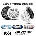 Waterproof 6.5 Inch Marine Speaker with RGB Light for Boat Yacht 120W Voltage