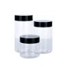 Buy cheap 60ml 120ml 150ml Cylindrical Transparent Plastic Cream Jars With Black Lids from wholesalers