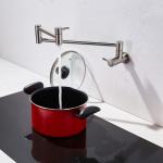 Stainless Steel 304/316 Brushed Wall Mount Pot Filler Fold Swivel Mixer Two