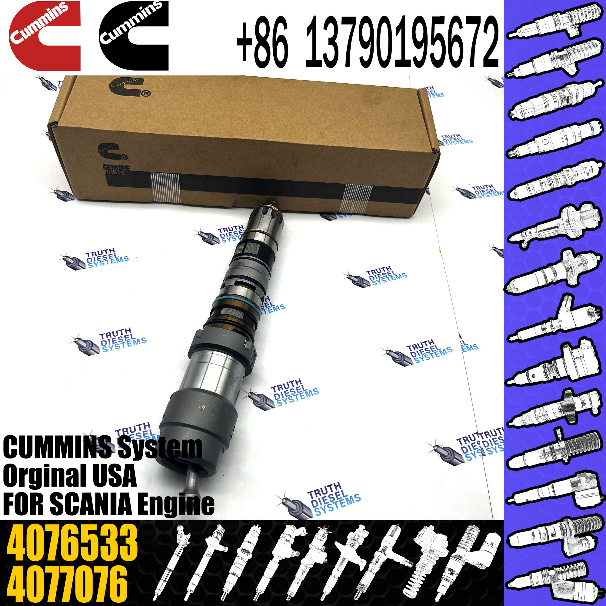 Common Rail Diesel Fuel Injector Assembly 4902827 4088431 4902828 4087889 4076533 For Cummins