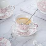 Floral Cups Porcelain Tea Cups And Saucers Set 200ml Capacity For English